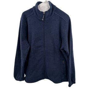 Charles River Apparel Voyager Fleece Jacket Womens Large Navy Full-Zip Soft Warm